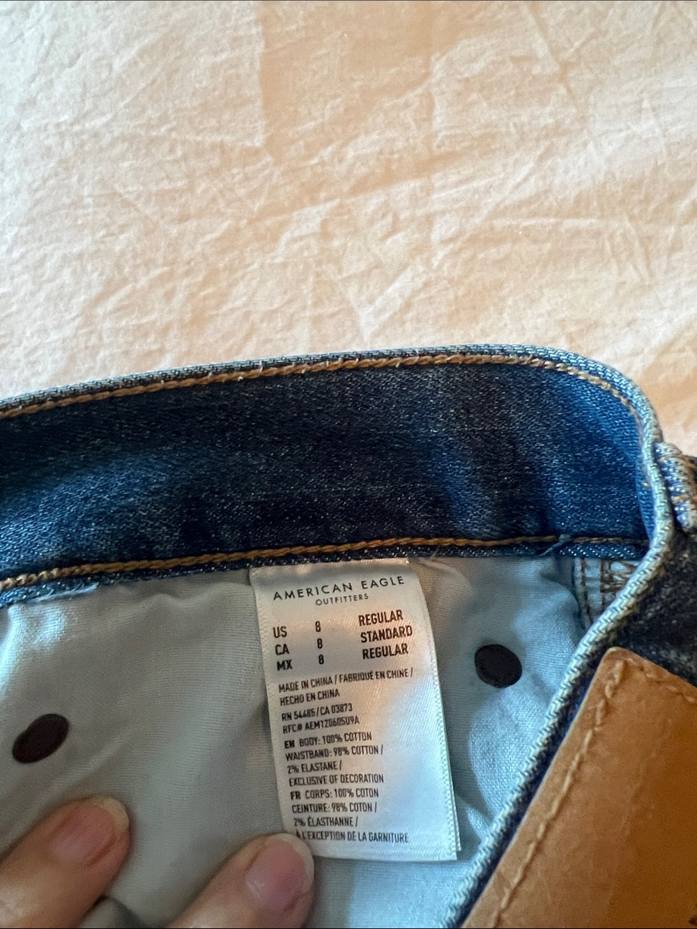 American Eagle Outfitters Distressed Medium Blue Straight Jeans - Picture 3 of 6